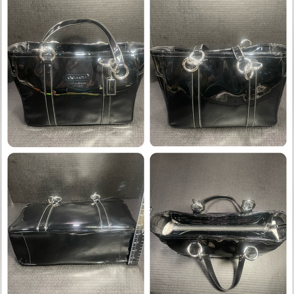 Coach Black Patent Leather Tote Excellent, classy, LIKE NEW VERY WELL CARED FOR - Picture 13 of 17